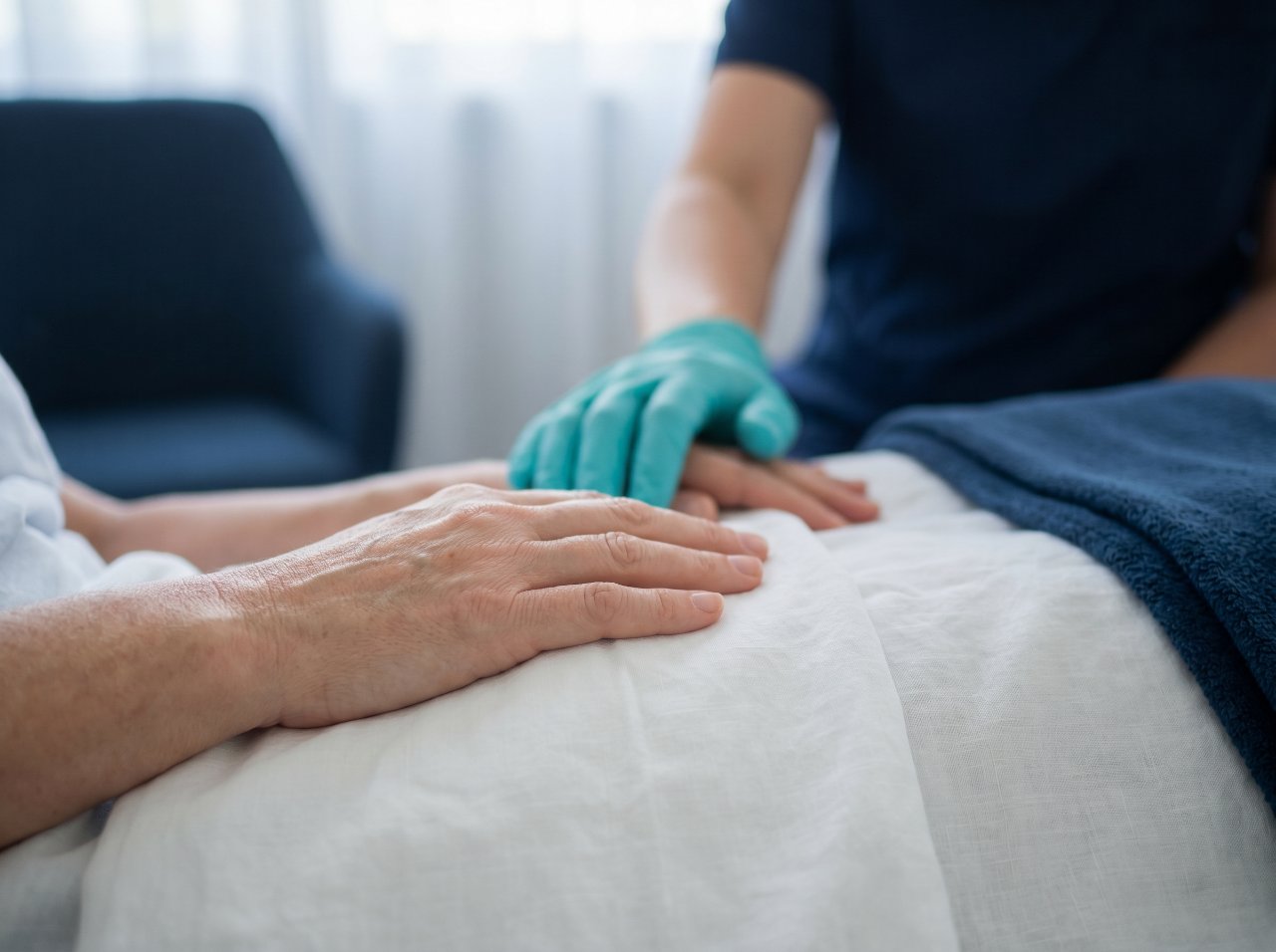 Attentive care during a phlebology appointment